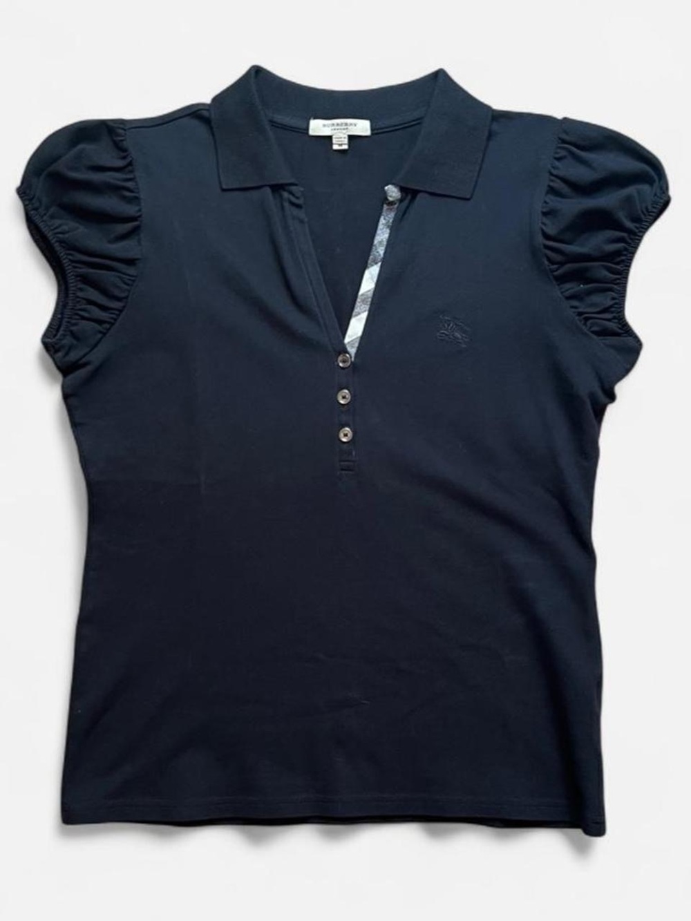 Burberry Black Short Sleeve Polo Top
